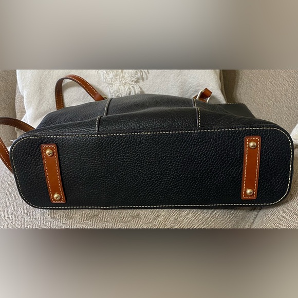 Dooney & Bourke Black Tote with Tan Straps - Picture 4 of 13
